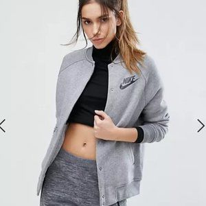 Nike Jersey Bomber Jacket In Grey Size M